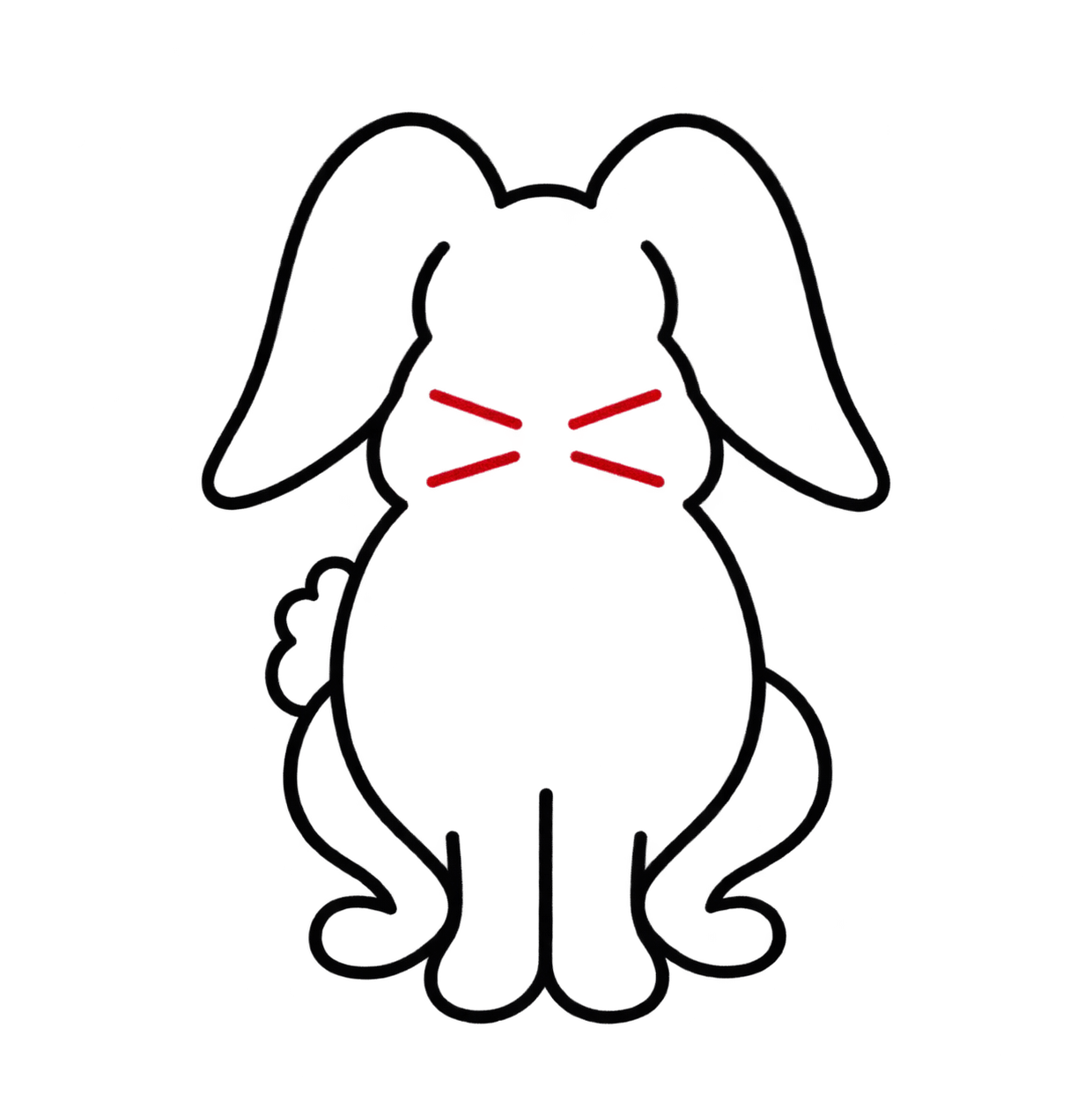 Tattoo-only artwork for Floppy-eared rabbit with red whiskers