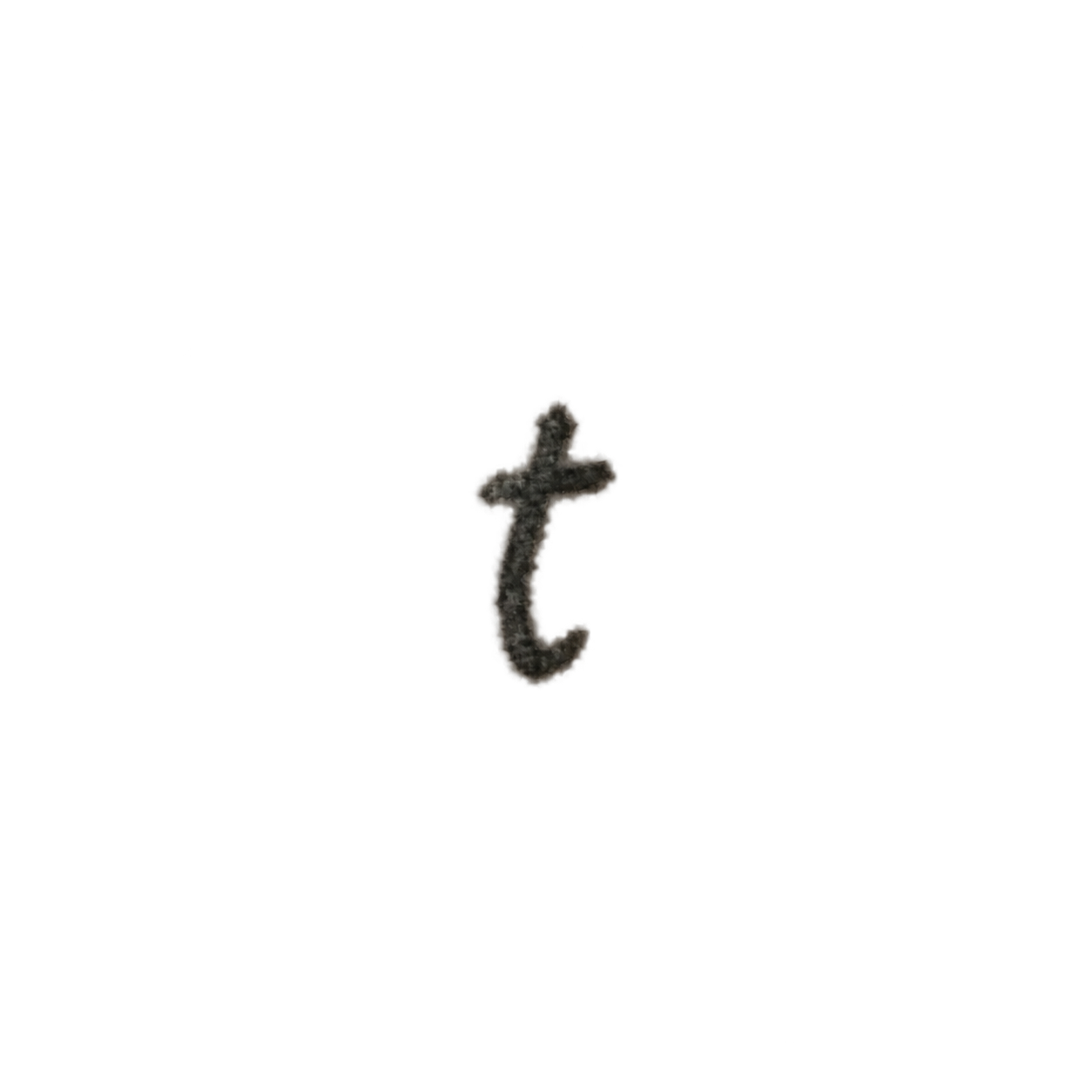 Tattoo-only artwork for Lowercase t side lettering