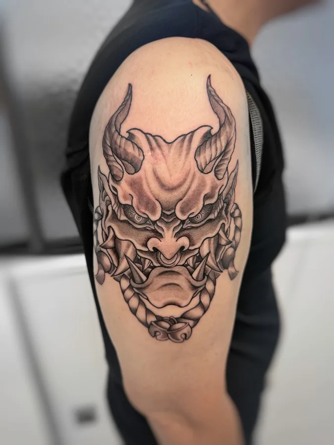 ALIEN TATTOO KOBE / 㐂の和彫りの鬼のタトゥー（腕）
