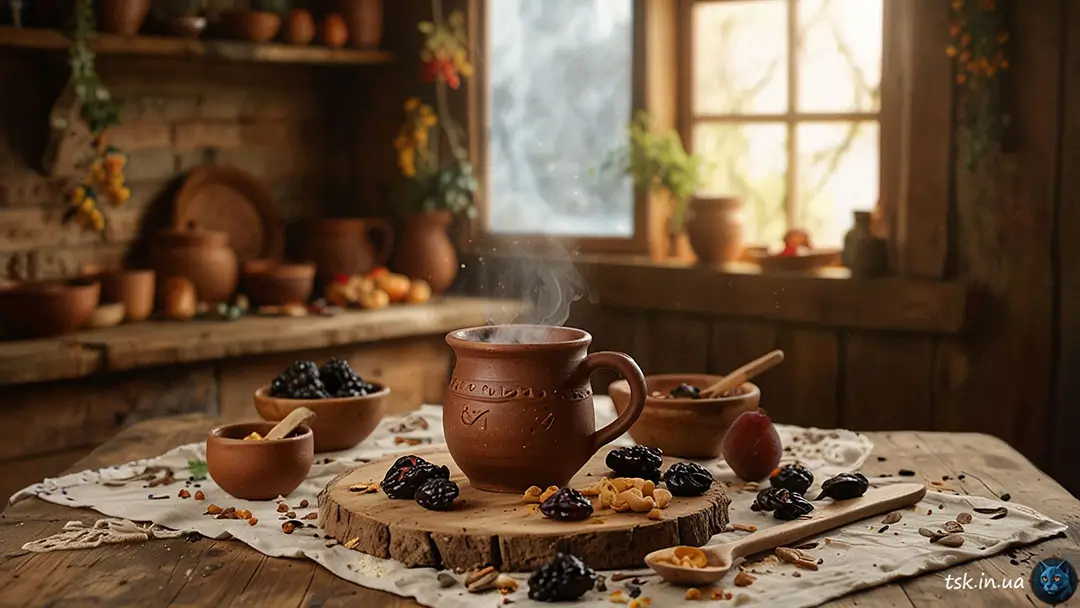 Фотографія страви під назвою Узвар із сушених слив та родзинок