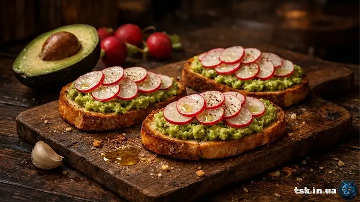 Бутерброди з авокадо і редискою