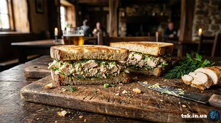 Бутерброди з куркою та зеленню