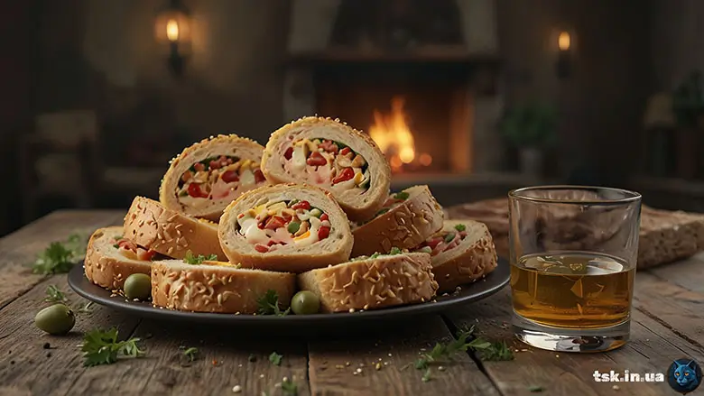 Фарширований батон зі шинкою, сиром і овочами — простий рецепт