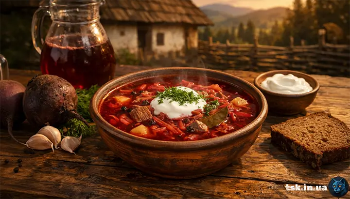 Буковинський борщ з буряковим квасом