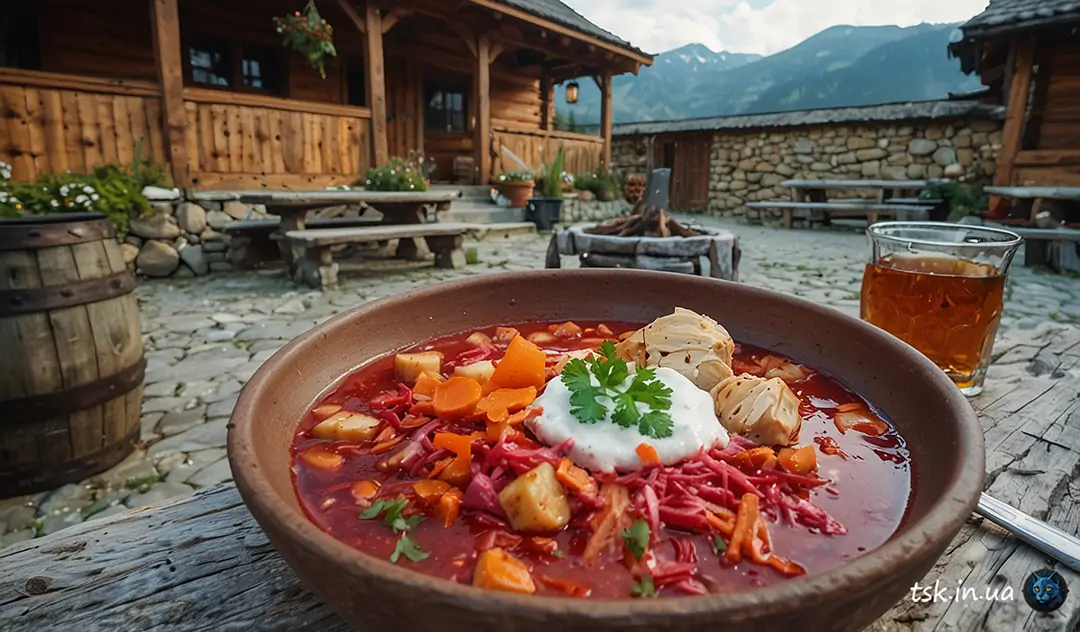 Покутський борщ з куркою