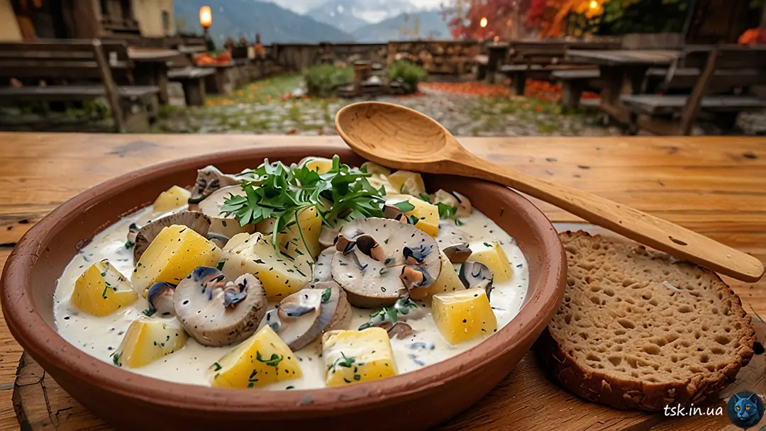 Фотографія страви під назвою Картопля з грибами в сметані