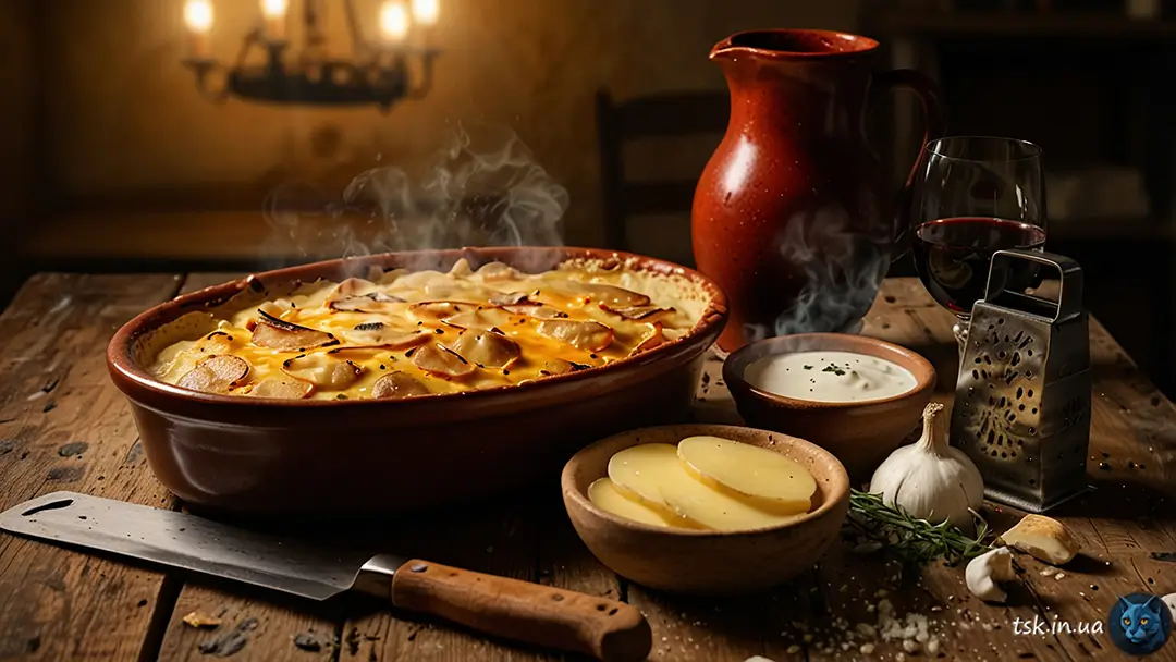 Картопляний гратен з сирною скоринкою 