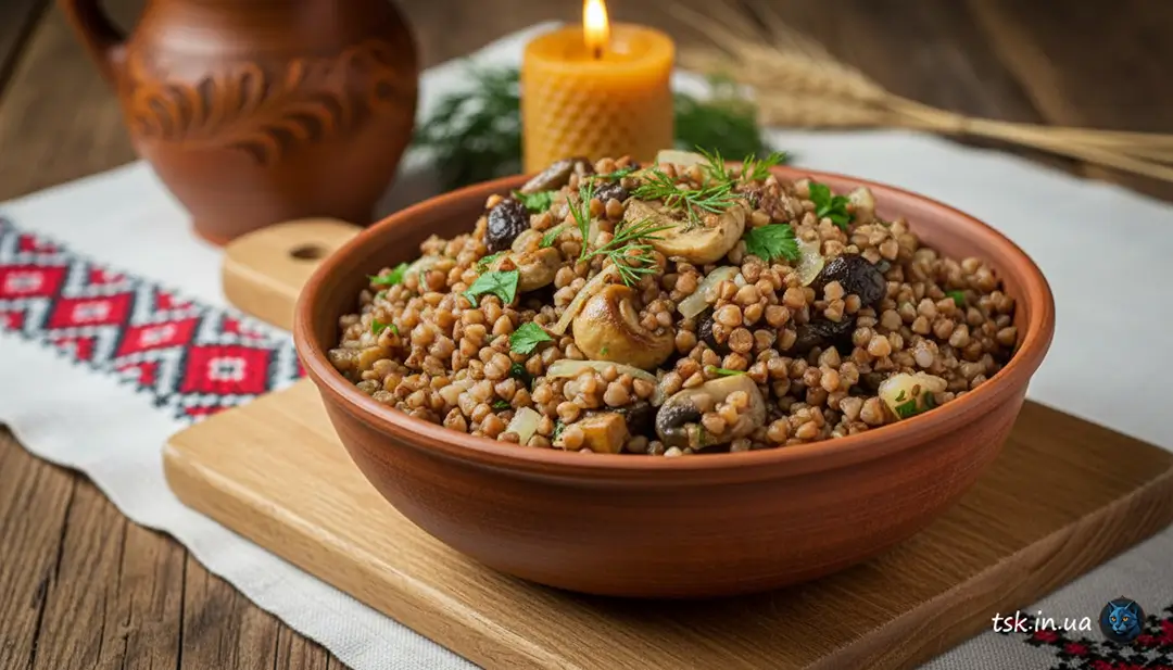 Пісна гречка з грибами на Святвечір 