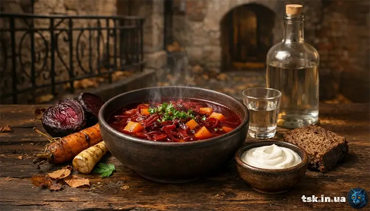 Львівський борщ із печеними овочами 