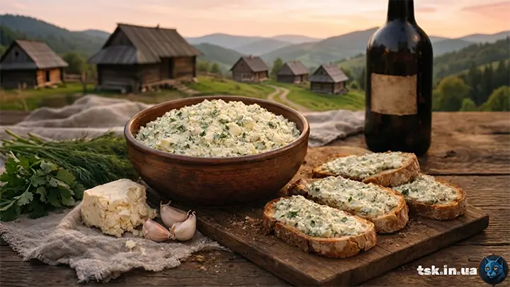 Паста з бринзи та зелені (швидка намазка)