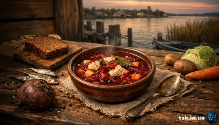 Ізмаїльський борщ з рибою, як варять біля Дунаю