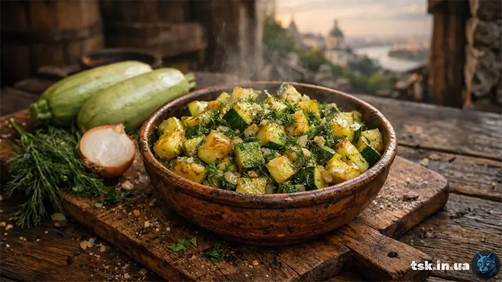 Тушковані кабачки з зеленню — легкий літній гарнір