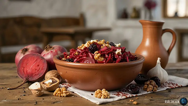 Буряковий салат з горіхами та часником — пісний рецепт від Томидла Сиволапа