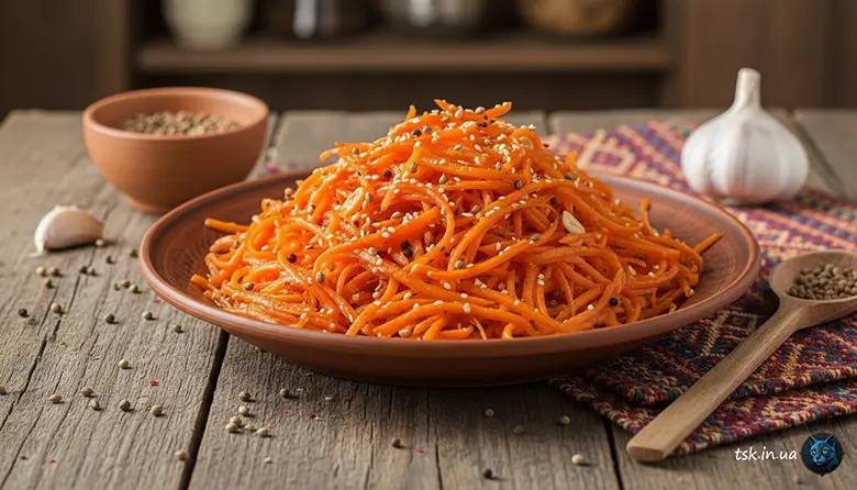 Морква по-корейськи з часником — класичний рецепт