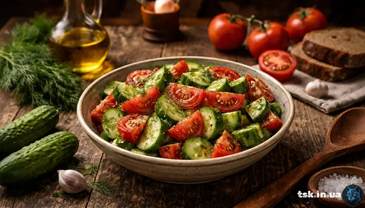 Салат з огірків і помідорів — літня класика