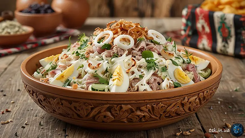 Фотографія страви під назвою Салат Ташкент з бараниною — класика Узбекистану