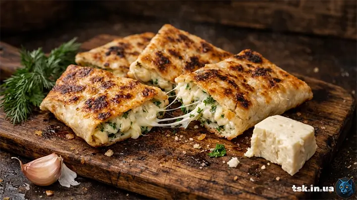 Лаваш з сиром на сковороді — хрусткий рецепт з зеленню