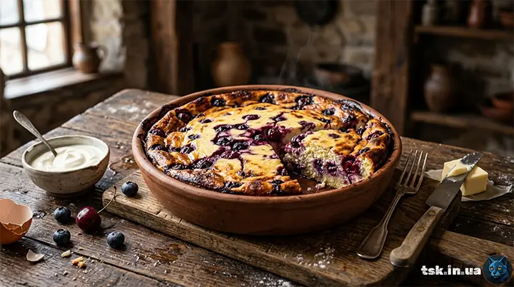 Сирна запіканка з ягодами в духовці