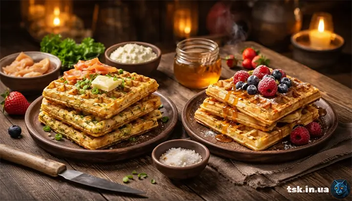 Сирні вафлі з кисломолочного сиру для сніданку