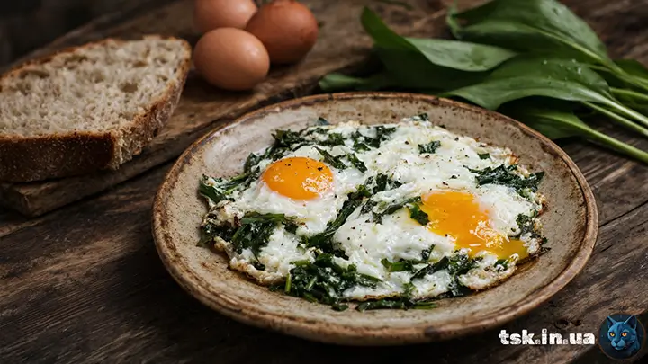 Яєчня з черемшею на сковороді за 10 хвилин