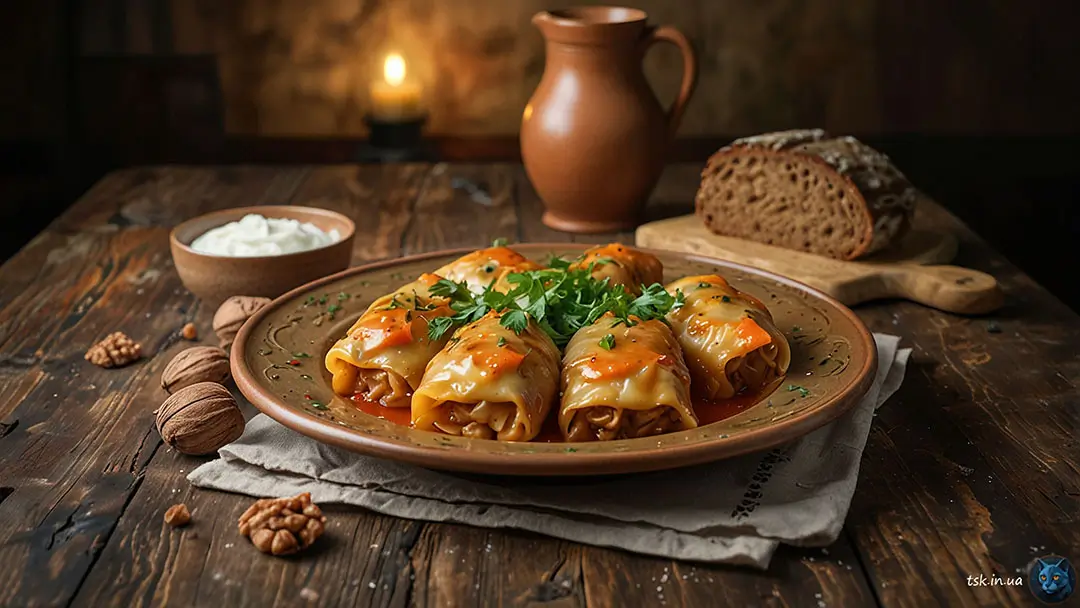 Фотографія страви під назвою Голубці з кукурудзою та горіхами — святкова родзинка української кухні