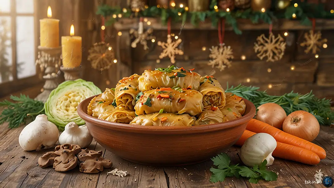 Пісні голубці з рисом і грибами — рецепт на Святвечір