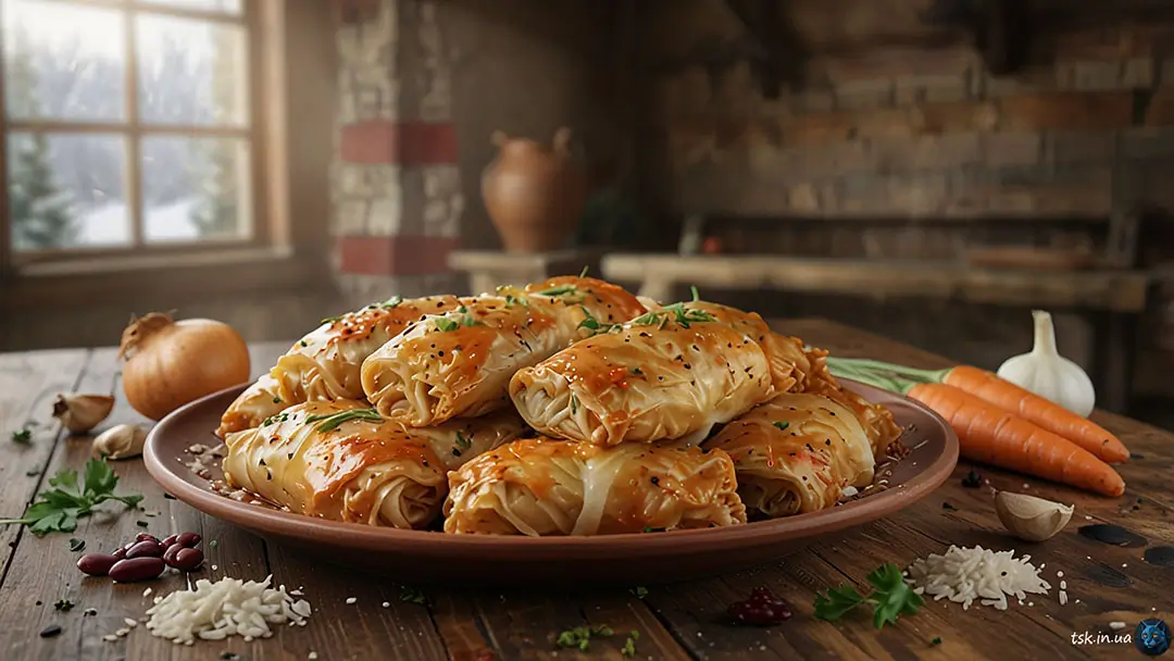 Фотографія страви під назвою Пісні капустяні конвертики з рисом і квасолею
