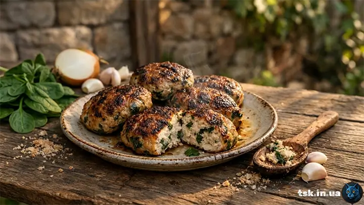 Курячі котлети зі шпинатом