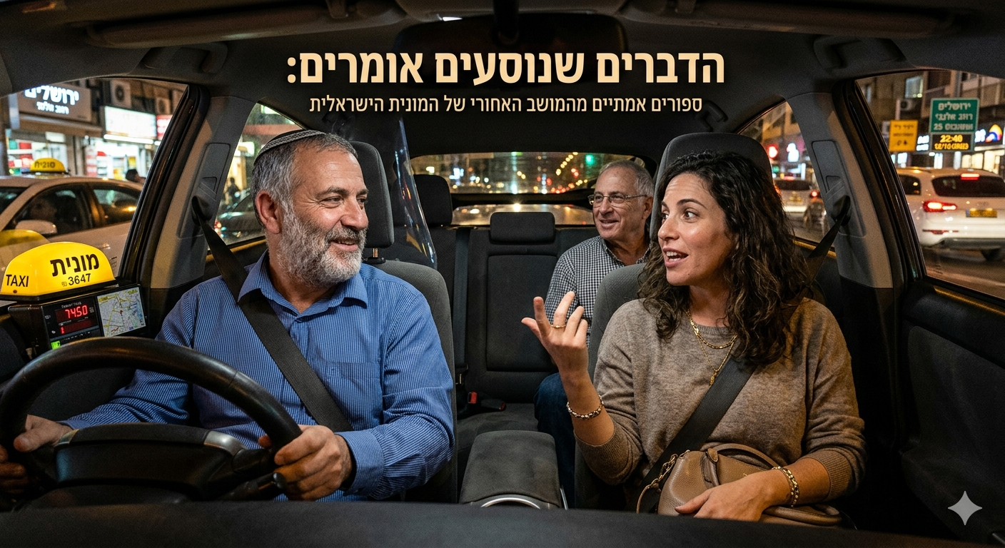 נהג מונית מקצועי מחוייך בתוך רכבו הנקי, מיישם טיפים לנהגים לבטיחות ושירות — תמונה שנוצרה בעזרת בינה מלאכותית