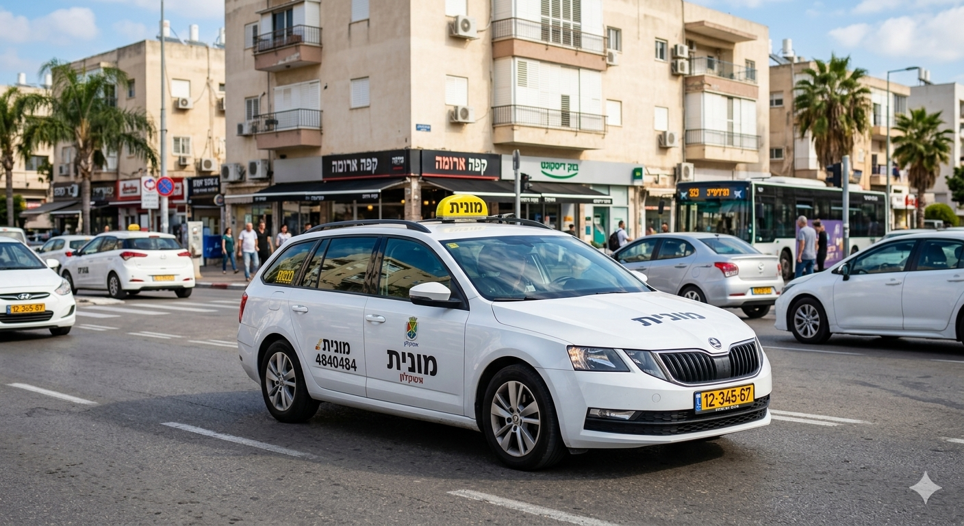 מונית ישראלית מבוטחת: חשיבות ביטוחי מוניות לנהגים — תמונה שנוצרה בעזרת בינה מלאכותית