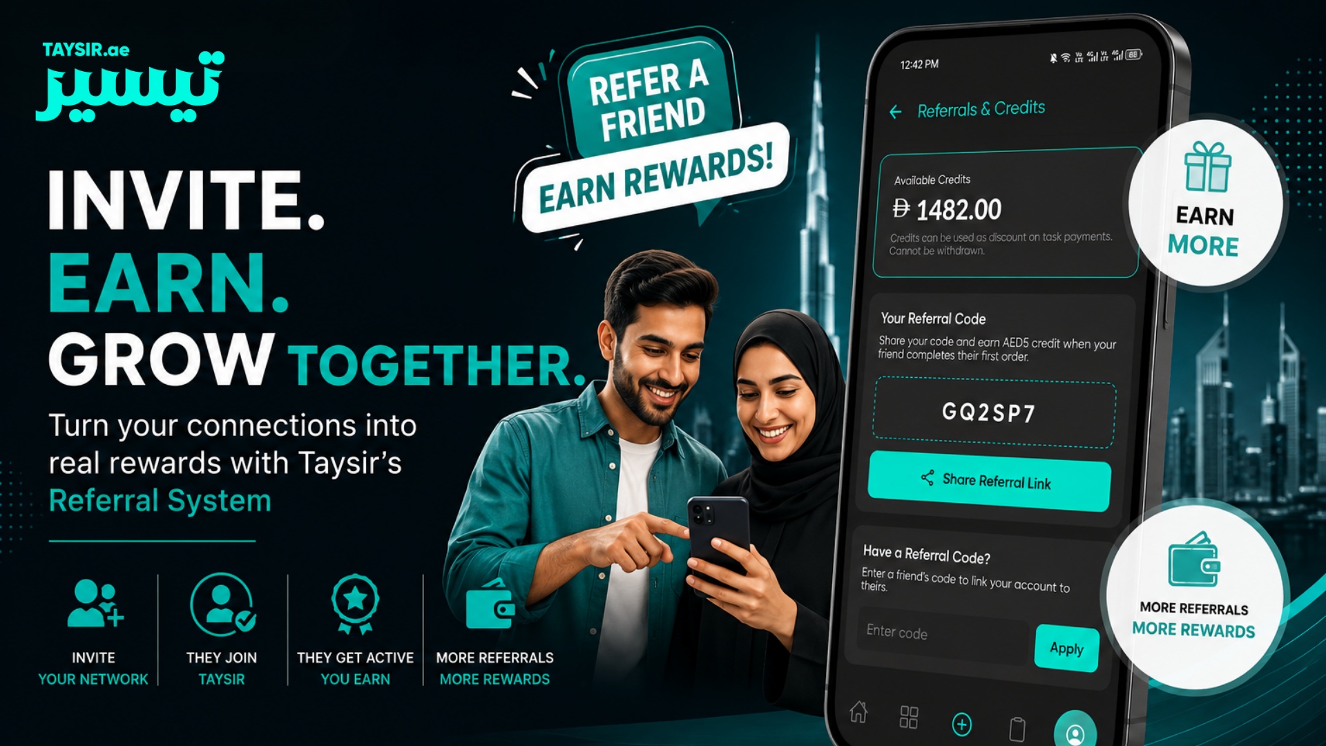 Earn More Together With Taysir’s Referral System