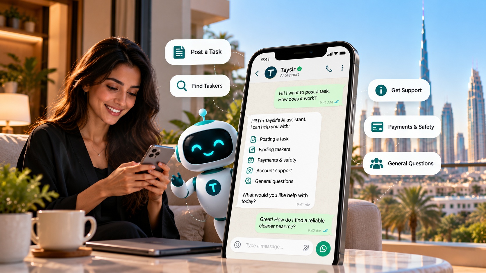 Meet Taysir’s New AI WhatsApp Agent for 24/7 Support