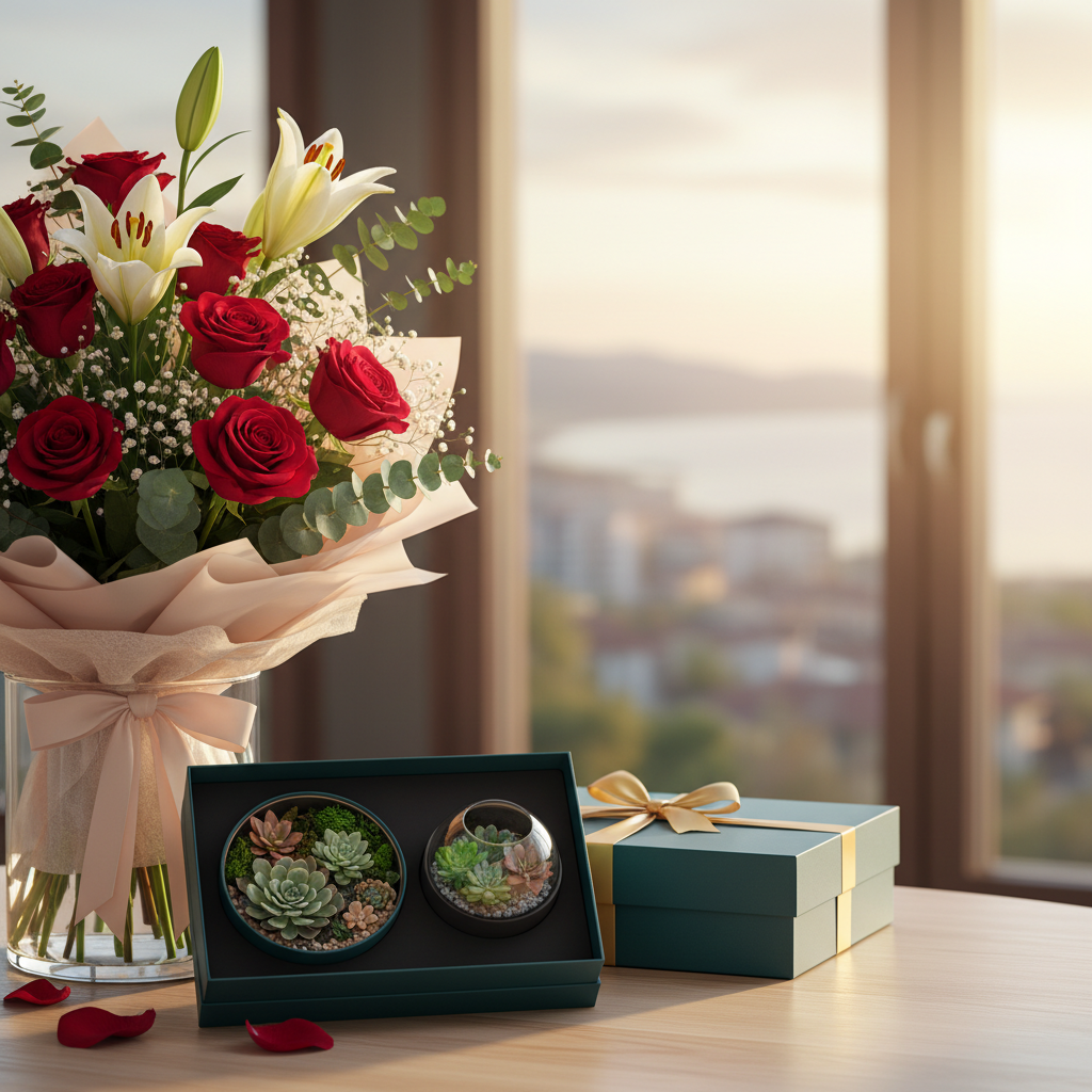 Samsun'a Çiçek Siparişi: Kırmızı Gül, Lilyum