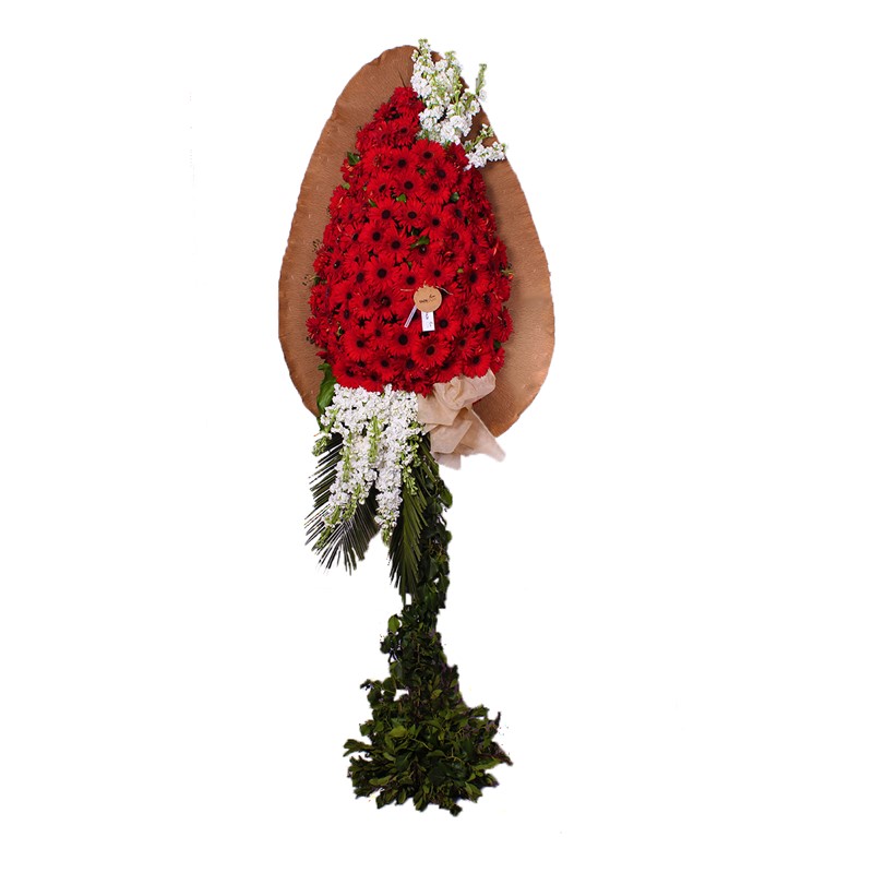 Naturel Kırmızı Tek Katlı Çelenk