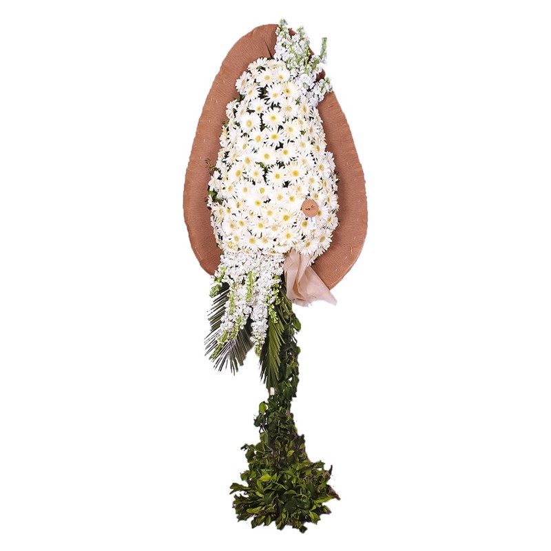 Beyaz Düşler Gerbera Tek Katlı Çelenk