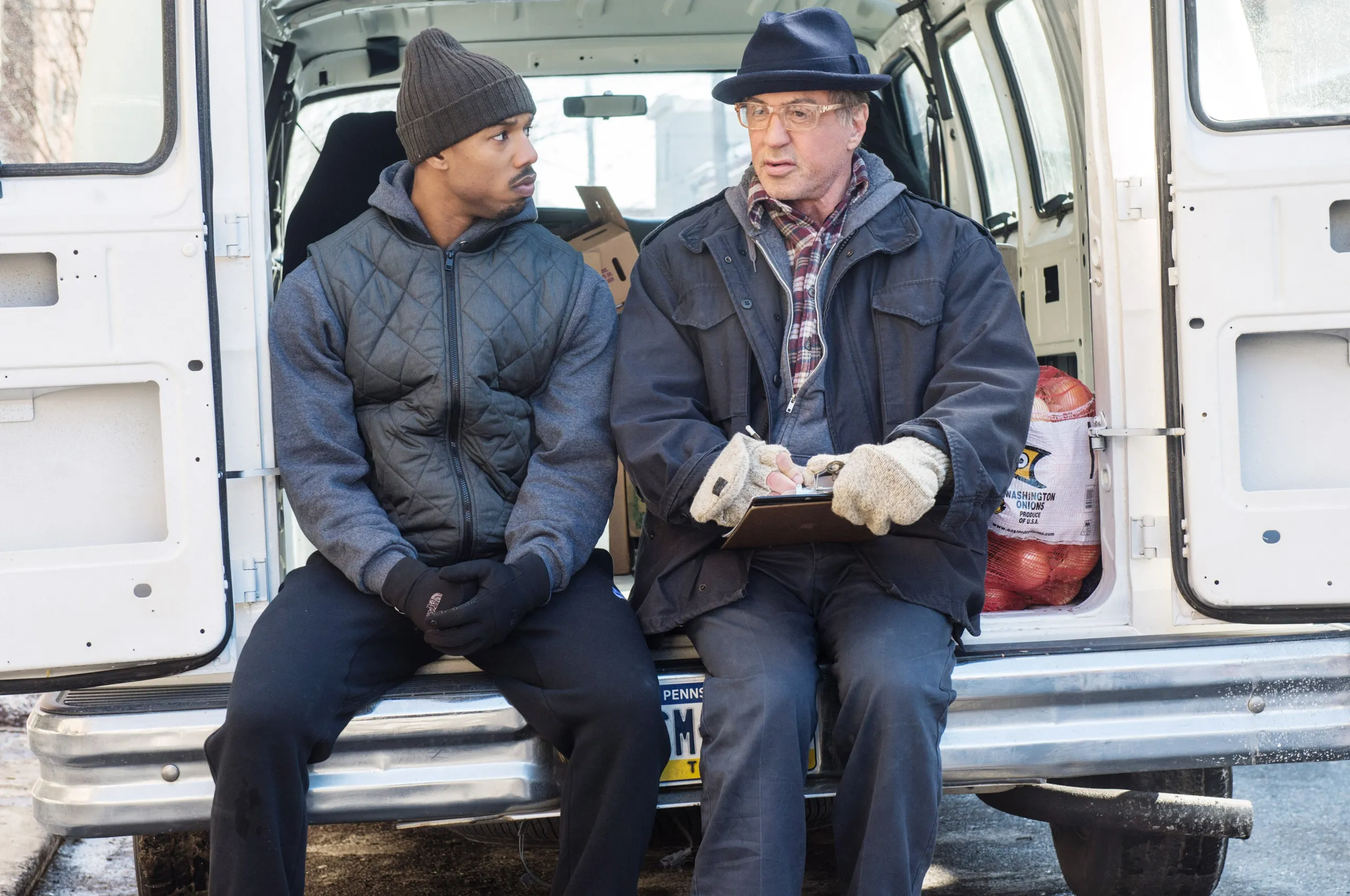 Michael B. Jordan and Sylvester Stallone in Creed