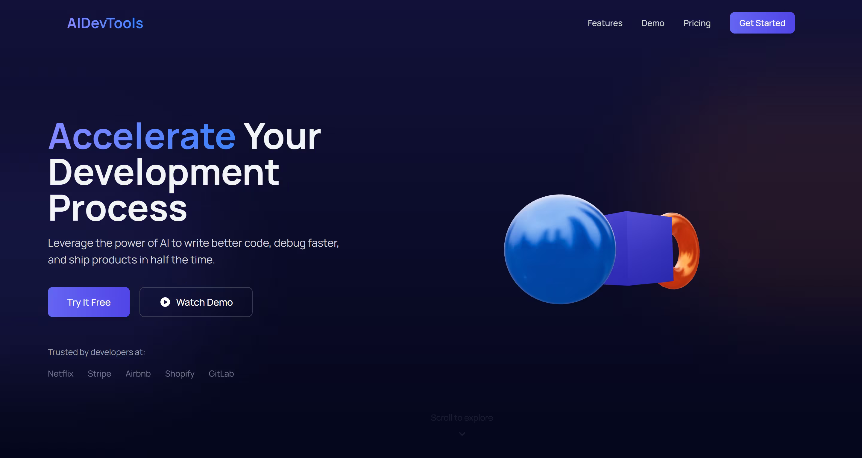Modern SaaS 3D Landing Page