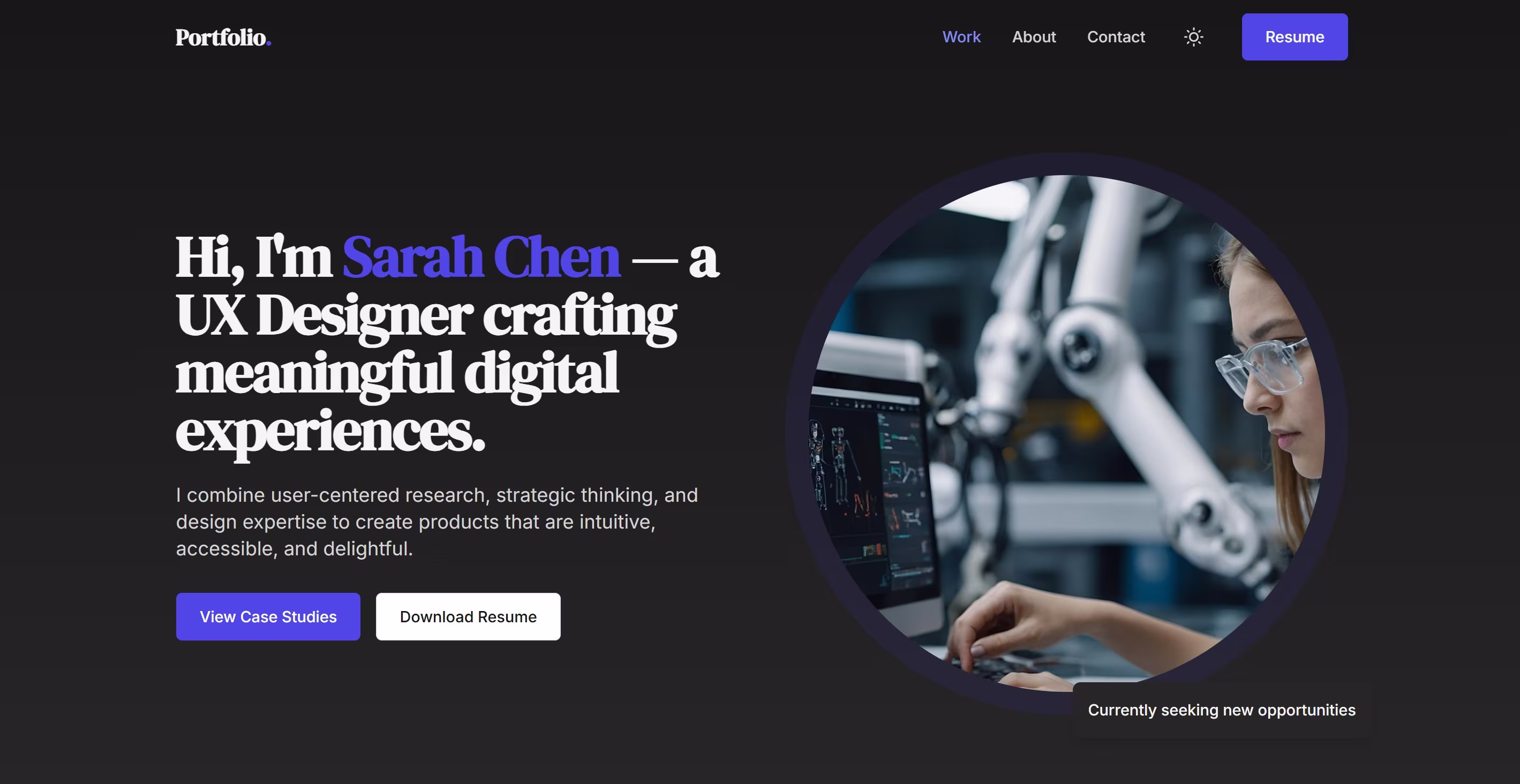 UI UX Designer Portfolio Site