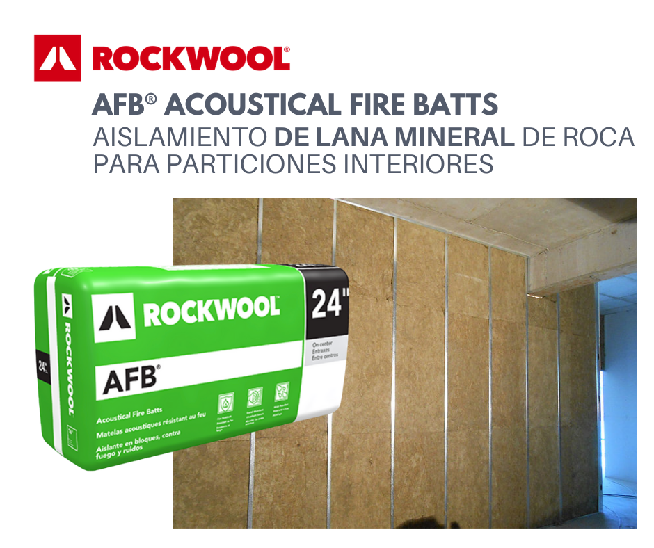 Colchoneta de LANA DE ROCA AFB de 2" 0.61 x 1.22