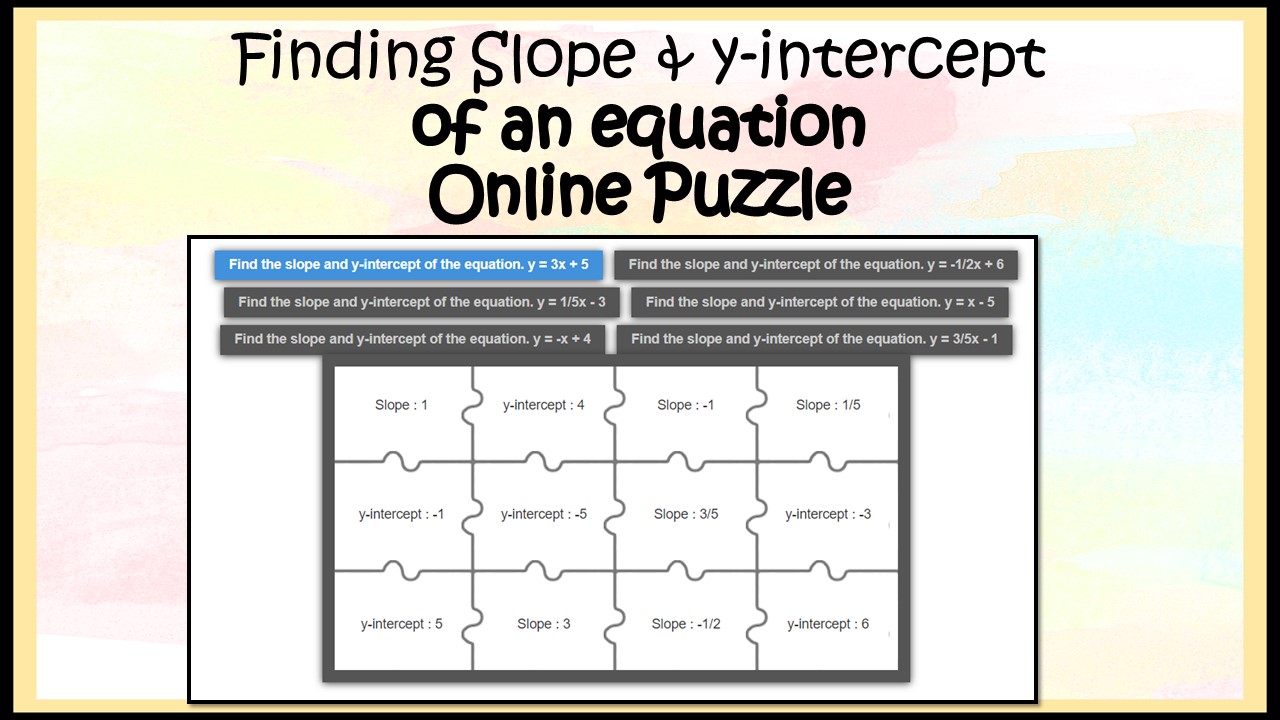 Finding Slope & y-intercept  from Equation