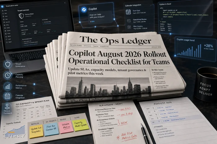After Microsoft’s August Copilot Rollout: A Practical Checklist for Updating SLAs, Capacity Models and Governance