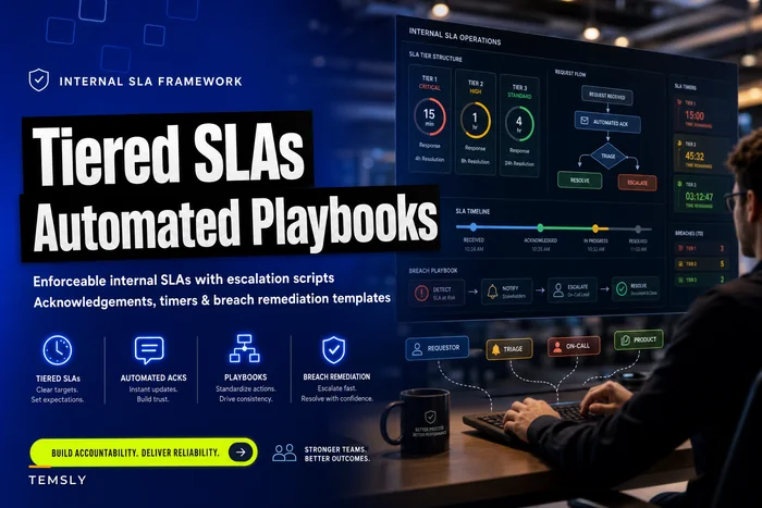 Internal SLA Framework for Business Requests: Tiered SLAs, Automated Acknowledgements and Breach Playbooks