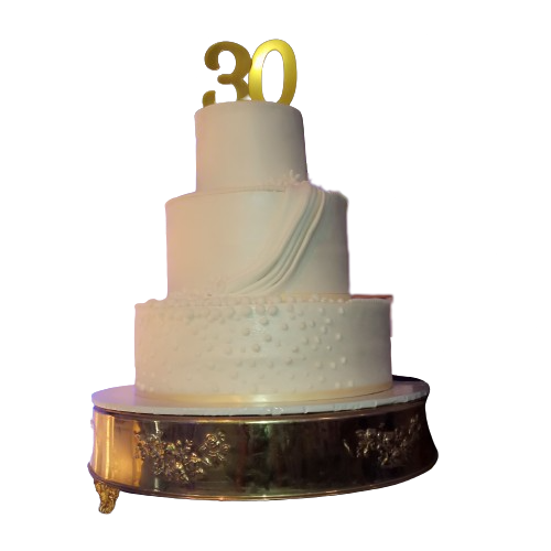3 Step Fondant 30th Wedding Anniversary Cake