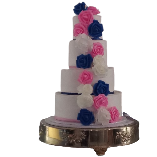 4 Step Fondant Wedding Cake with Roses