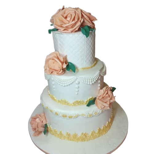 3 Step Fondant Wedding Cake