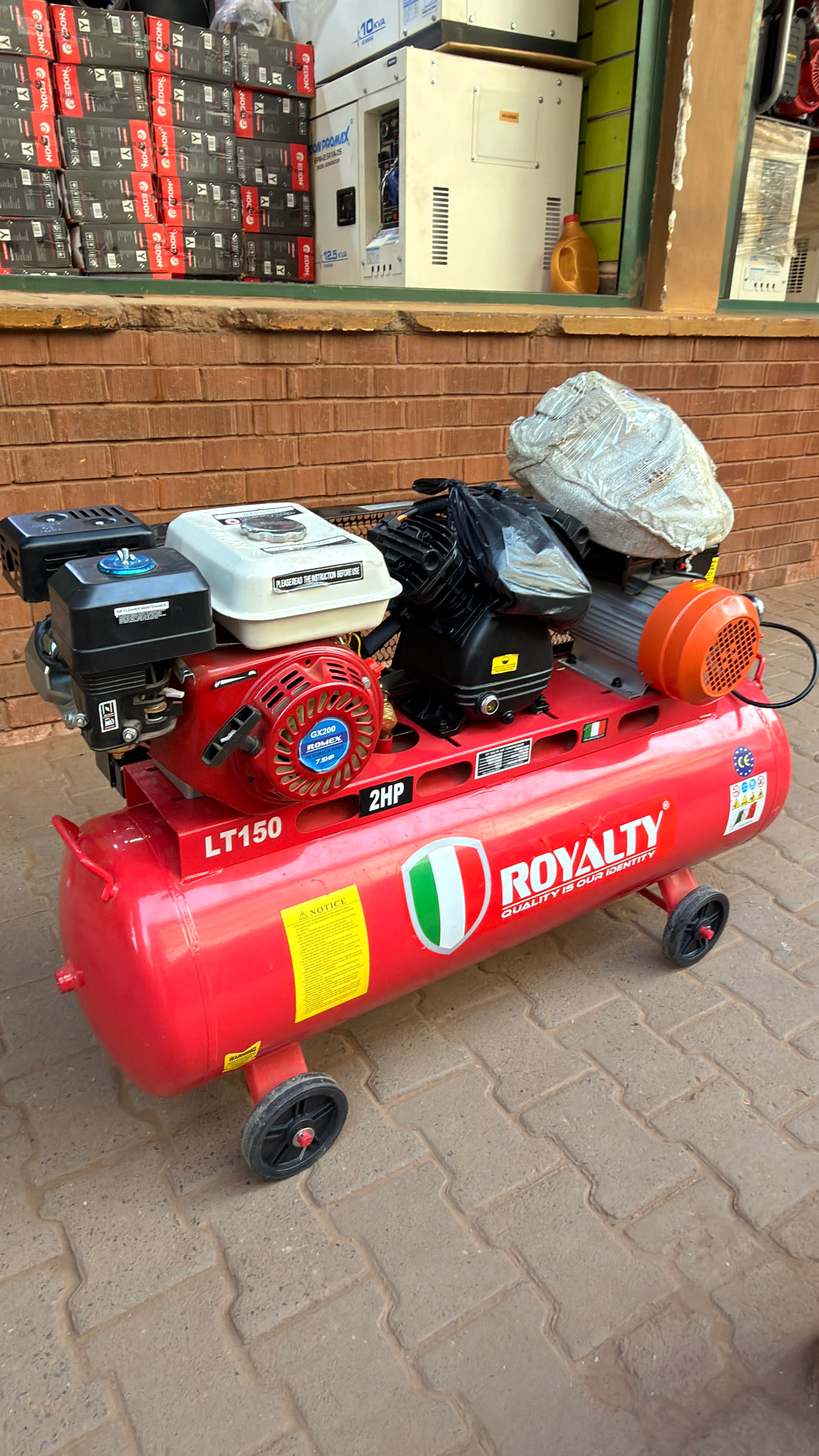 Double function air compressor both fuel and electric 150litres - 3