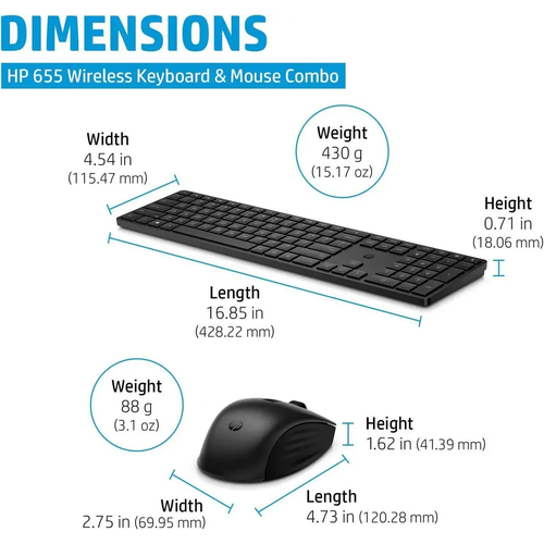 HP 655 Wireless Keyboard and Mouse Combo — image 2