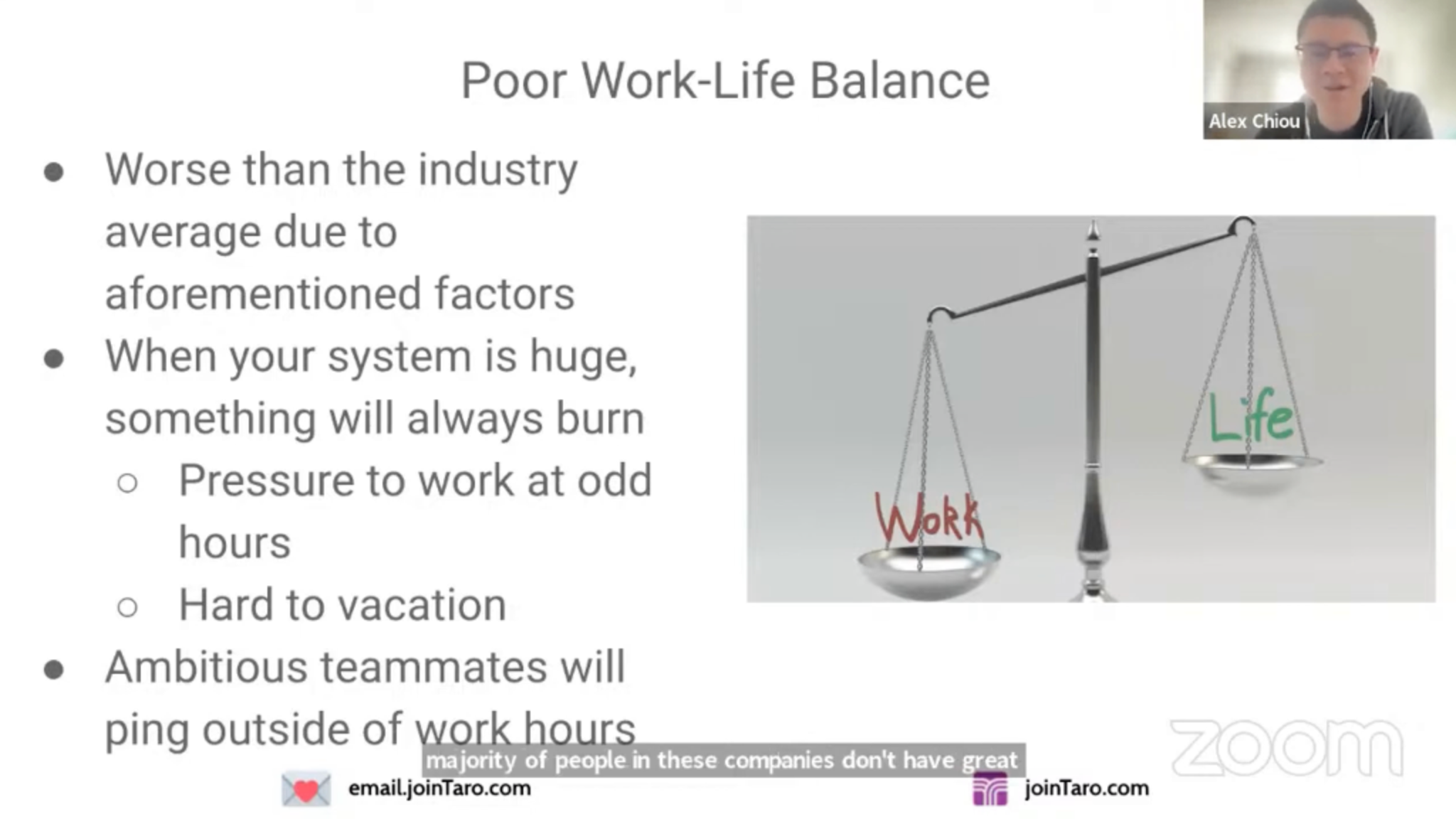 Poor Work-Life Balance - [Taro Classic] FAANG Career Guide: What Big ...