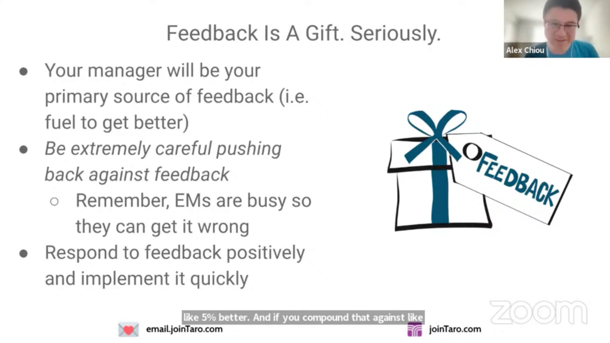Feedback Is A Gift. Seriously - [Taro Classic] Work Better With Your ...