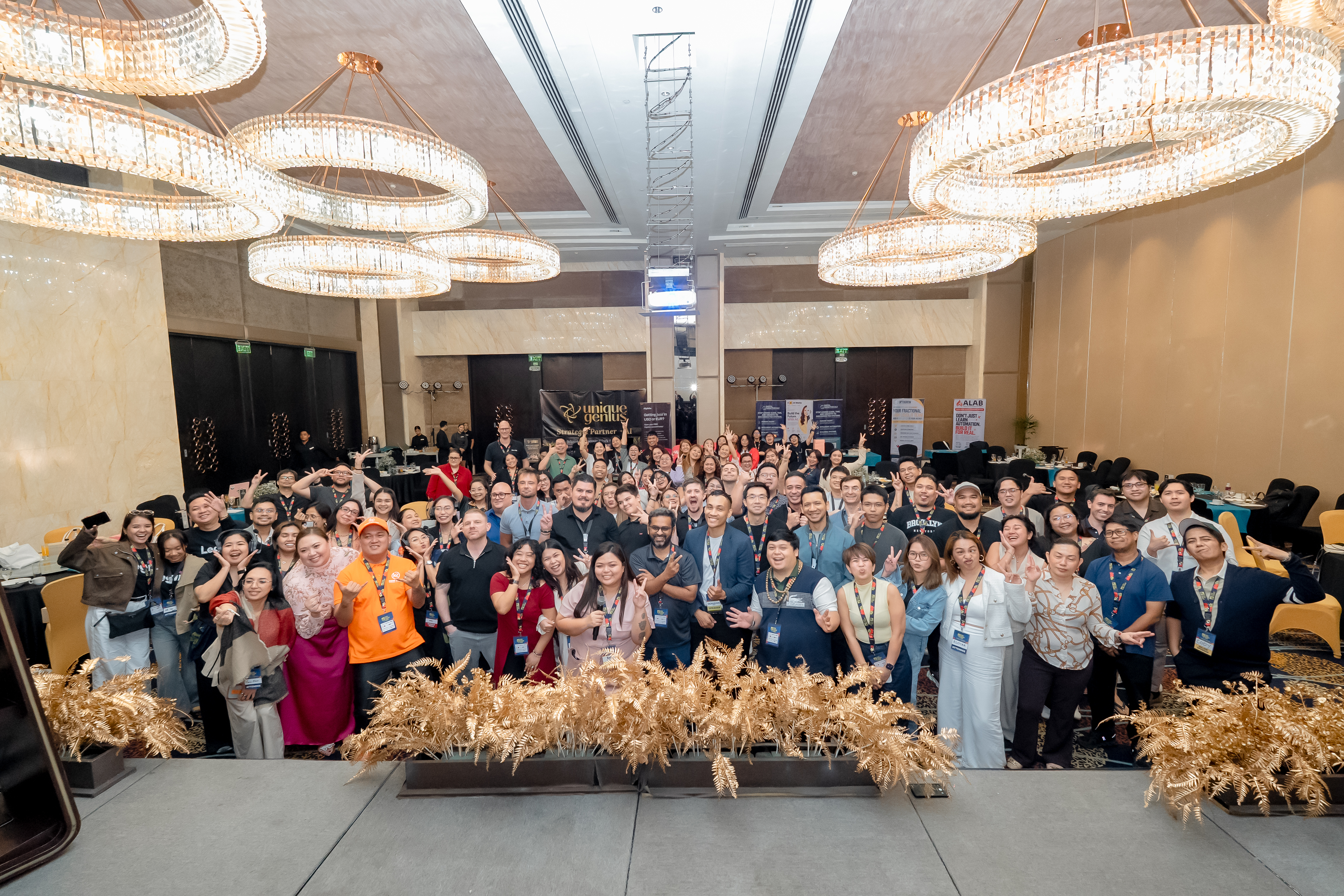 VIPs, partners, and speakers pose for a group photo during the Future of Agencies Summit Cebu 2026, held on Oct. 2 and 3 at bai Hotel Cebu.